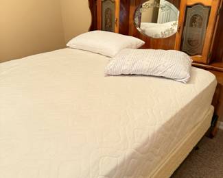 Serta Queen Mattress and solid wood headboard