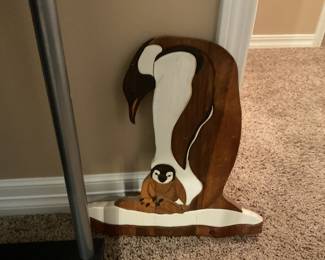 Penguin- wood carved