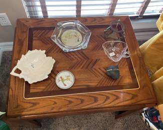 Side table, with ashtrays, other doo-dads