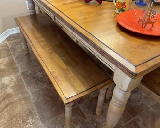 Dining Table, 4 chairs and bench