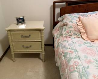 1960’S HENRY LINK BALI HAI CHEST OF DRAWERS, NIGHT STAND, TWIN HEADBOARD, VANITY SET