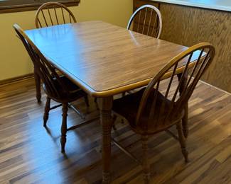 KITCHEN TABLE, ONE LEAF, 4 CHAIRS