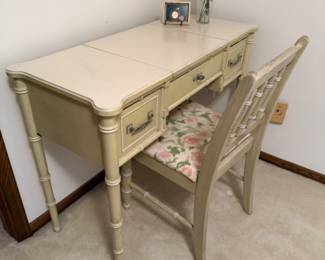 1960’S HENRY LINK BALI HAI CHEST OF DRAWERS, NIGHT STAND, TWIN HEADBOARD, VANITY SET