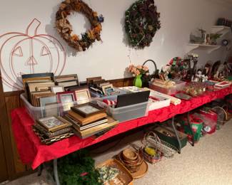 HOLIDAY DECOR, BASKETS, FRAMES AND MORE