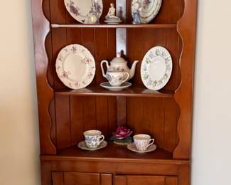 CORNER CABINET & CHINA