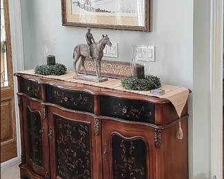 Solid Wood Serpentine Stand, Doorstop, Horse Statue
