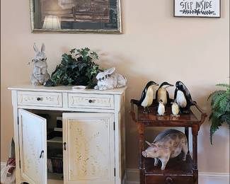 Cabinet with CDs, Carved Wooden Animals