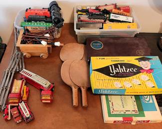 Vintage Games, Model Trains and Railroad items.