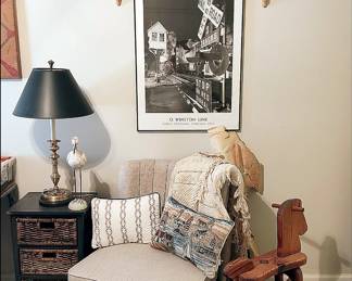 Old Train Set, Boudior Chair, Rocking Horse