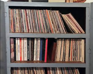 Large Cabinet Filled with Vinyl Records.  Most are 1960s - 1970s Country, Bluegrass and Gospel.