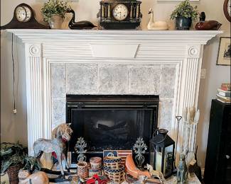 Old Clocks, Duck and Swan Decoys, Baskets