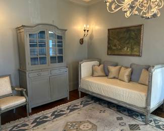 Wonderful French daybed, painted cupboard