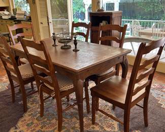 French refractory table, set of six dining chairs ( sold separate from table)