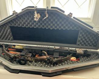 In the hunting room : weighters, hunting jackets and clothing, gun cases, fishing, Bow and arrow and more…