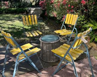 Vintage yellow folding chairs