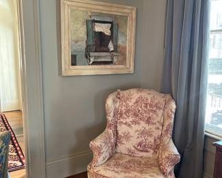 Toile arm chair