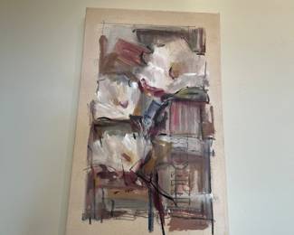 Set of three abstract acrylic on linen