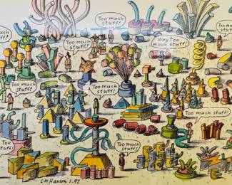 Original L.K. Hanson (StarTribune Illustrator) artwork.  The lower piece was featured in the Monday, October 2010 StarTribune