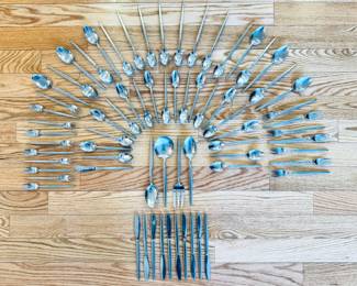 Cool vintage Stanley Roberts (SRI) ASTRO brushed stainless steel flatware set