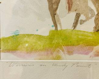 Earl Biss “Warriors On Windy Point” hand signed Mono Print