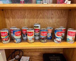 Just a sampling of the over 200 vintage beer can collection