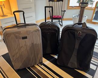 Like New Tumi V4 Short Trip Expandable 4-wheeled Packing Case and two Tumi T-Tech Expandable rolling luggage pieces (one is 26” tall and the other is 30” tall)