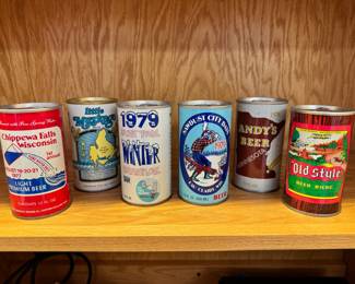 Just a sampling of the over 200 vintage beer can collection