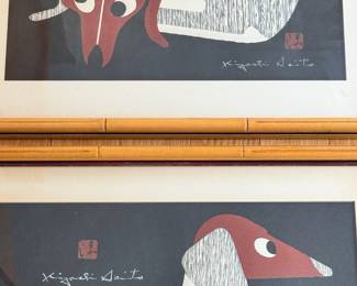 Kiyoshi Saito ‘Dachsund’ woodblock prints