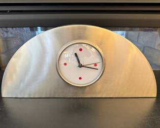 Vintage brushed stainless steel mantel clock