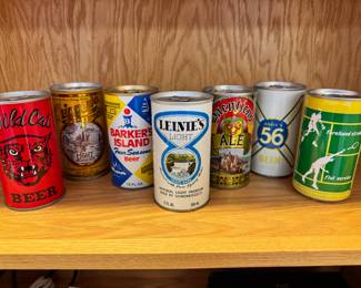 Just a sampling of the over 200 vintage beer can collection