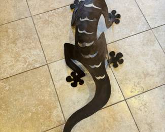 Large 40” long metal “Gila Monster”.  This piece can hang on a wall
