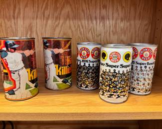 Just a sampling of the over 200 vintage beer can collection