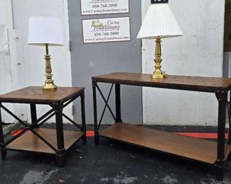 CT748End Table and Credenza with Lamps