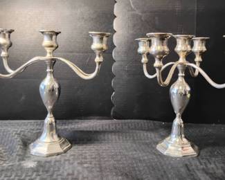 CT967Silver Tone Candlesticks
