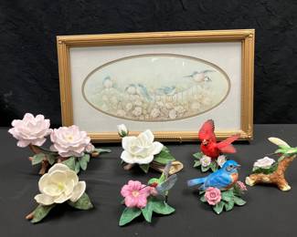 CT910Lenox Porcelain Birds Floral