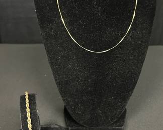 CT942V18K Gold Earrings, 14K Gold Necklace, Gold Bracelet