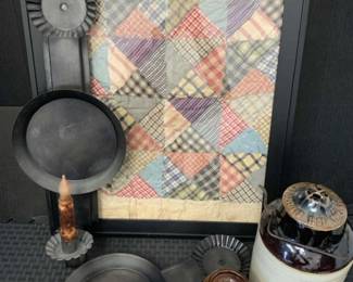 CT735Vintage Quilt And Canning Jar