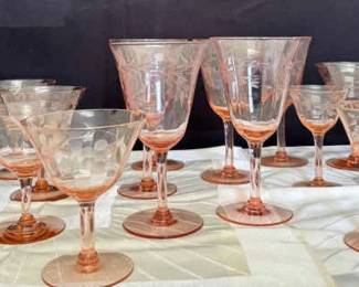 CT943Vintage Pink Tiffin Franciscan Glassware