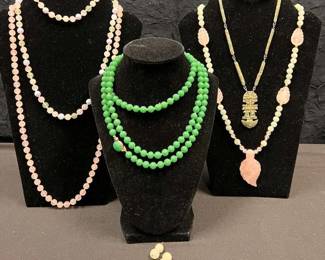 CT952Jade And Rose Quartz Jewelry