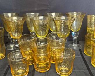 CT826Amber Bubble Glasses