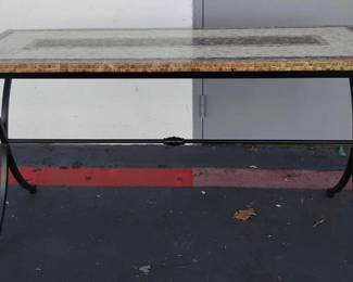 CT871Stone Table with Metal Legs