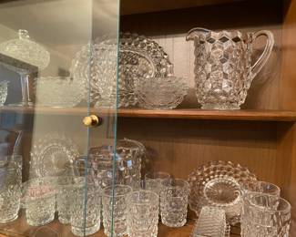 AMERICAN FOSTORIA CUBIST PATTERN;  (LOOKS LIKE MELTING ICE CUBES)NUMEROUS PIECES