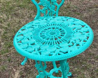 METAL PATIO BISTRO TABLE W/1-CHAIR