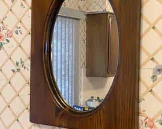 SMALL WOOD KITCHEN MIRROR