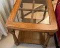 VTG GLASS TOP  END TABLE (2)