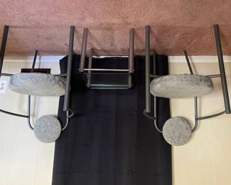 2 Chrime Chairs w Table