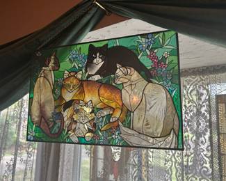 Cat stained glass