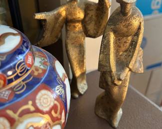 Mid century gold metal figures