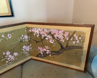 Cherry blossom hand painted silk screen