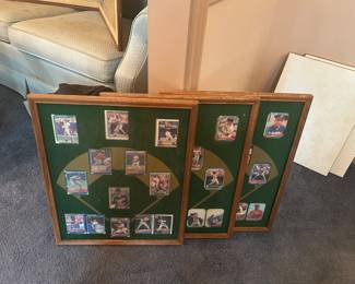 Framed baseball cards